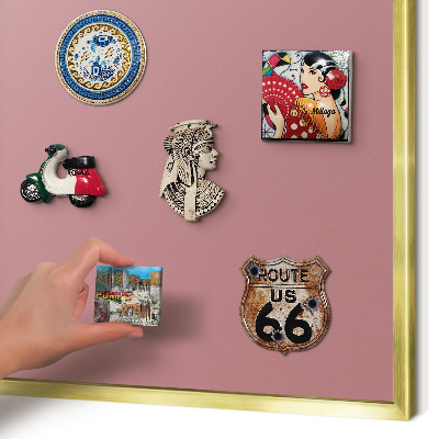Lavagna magnetica per calamite souvenir in colore oro Rosa cipria