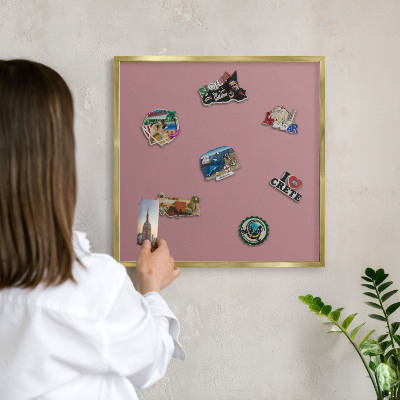 Lavagna magnetica per calamite souvenir in colore oro Rosa cipria