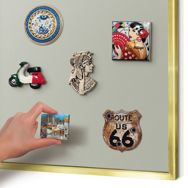 Lavagna magnetica per calamite souvenir in colore oro Grigio neutro