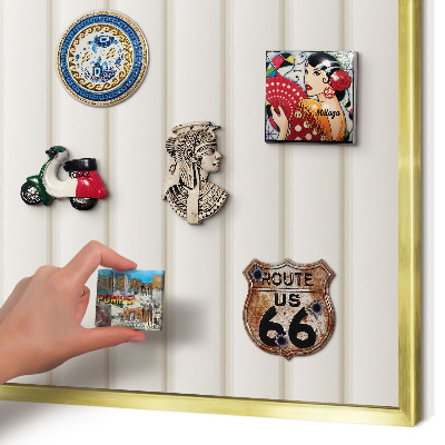 Lavagna per calamite delle vacanze con cornice dorata Linee verticali