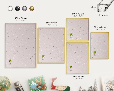 Lavagna magnetica per calamite souvenir in colore oro Terrazzo moderno