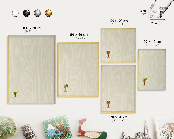 Lavagna per calamite delle vacanze con cornice dorata Grano beige