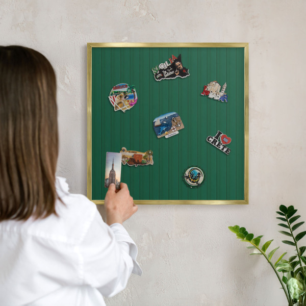 Lavagna per calamite delle vacanze con cornice dorata Strisce verdi