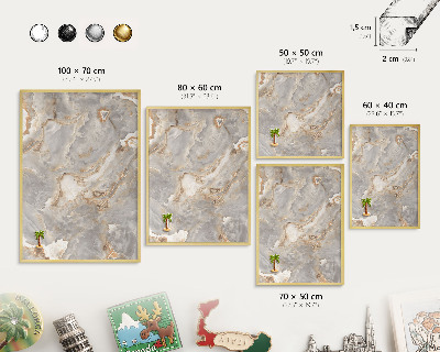 Lavagna magnetica per calamite souvenir in colore oro Eleganza del marmo