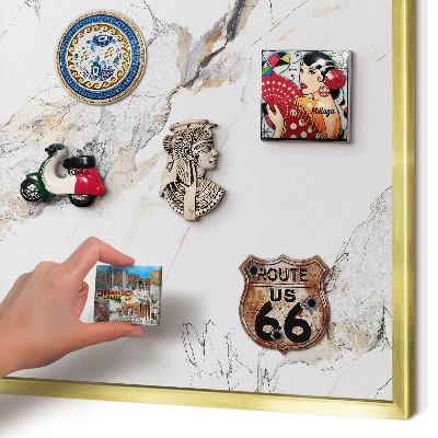 Lavagna magnetica per calamite souvenir in colore oro Effetto marmo