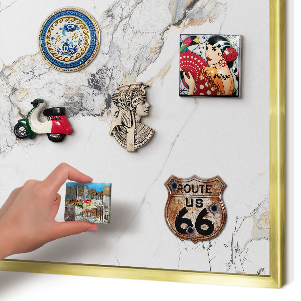 Lavagna magnetica per calamite souvenir in colore oro Effetto marmo