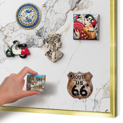 Lavagna magnetica per calamite souvenir in colore oro Effetto marmo