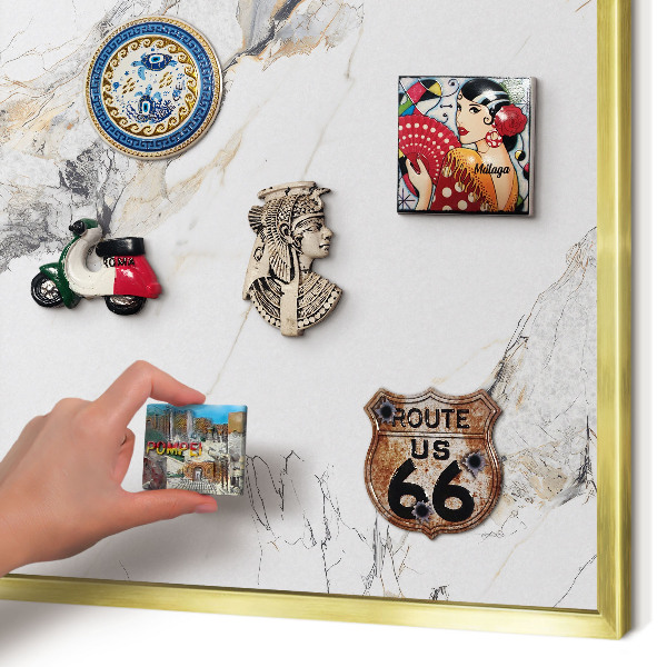 Lavagna magnetica per calamite souvenir in colore oro Effetto marmo