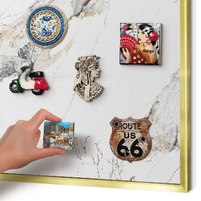 Lavagna magnetica per calamite souvenir in colore oro Effetto marmo