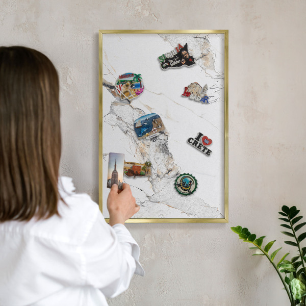Lavagna magnetica per calamite souvenir in colore oro Effetto marmo