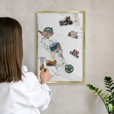 Lavagna magnetica per calamite souvenir in colore oro Effetto marmo