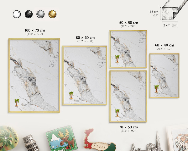 Lavagna magnetica per calamite souvenir in colore oro Effetto marmo