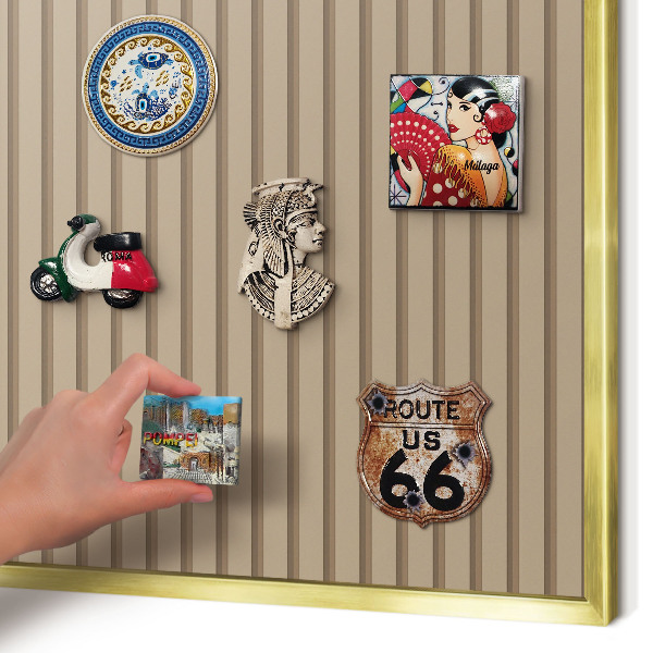 Lavagna magnetica per calamite souvenir in colore oro Strisce verticali