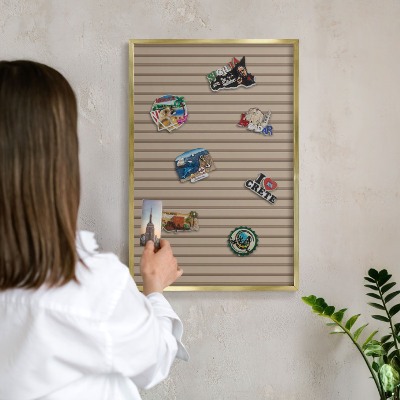 Lavagna magnetica per calamite souvenir in colore oro Strisce verticali