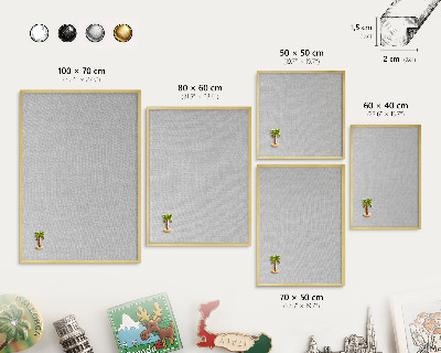 Lavagna per calamite delle vacanze con cornice dorata Eleganza discreta