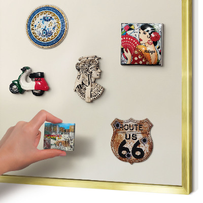 Lavagna magnetica per calamite souvenir in colore oro Tono nebbia