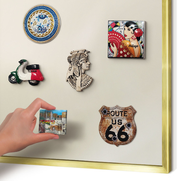 Lavagna magnetica per calamite souvenir in colore oro Tono nebbia