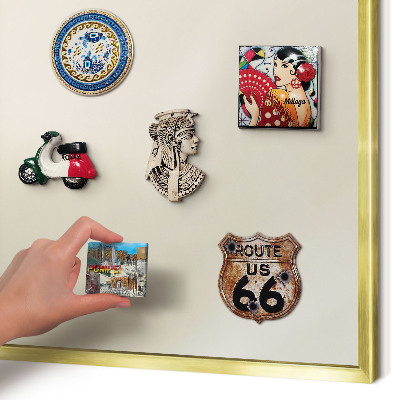 Lavagna magnetica per calamite souvenir in colore oro Tono nebbia