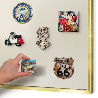 Lavagna magnetica per calamite souvenir in colore oro Tono nebbia