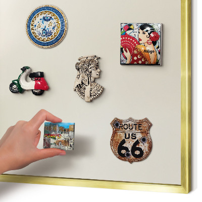 Lavagna magnetica per calamite souvenir in colore oro Tono nebbia