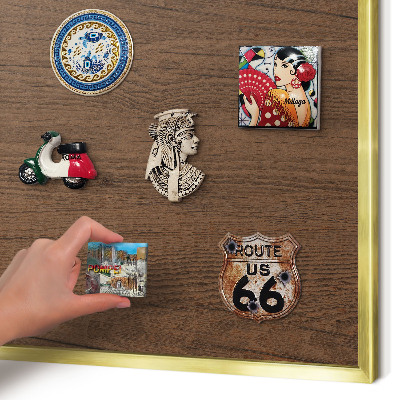 Lavagna magnetica per calamite souvenir in colore oro Struttura in acciaio
