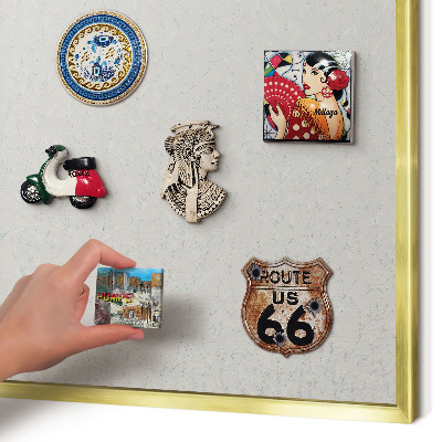 Lavagna magnetica per calamite souvenir in colore oro Motivo vegetale