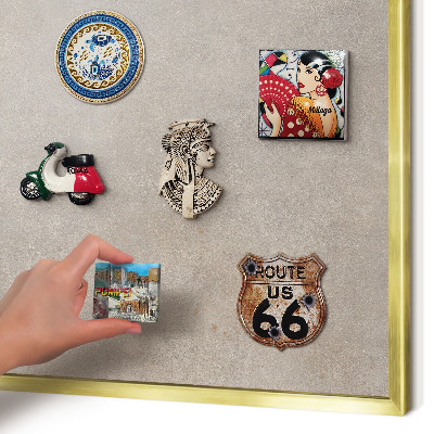 Lavagna magnetica per calamite souvenir in colore oro Eleganza neutra