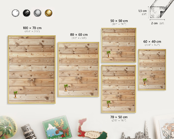 Lavagna per calamite delle vacanze con cornice dorata Tavole di legno