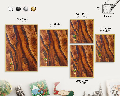 Lavagna magnetica per calamite souvenir in colore oro Anelli di legno