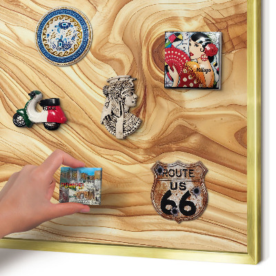 Lavagna per calamite delle vacanze con cornice dorata Struttura in acciaio