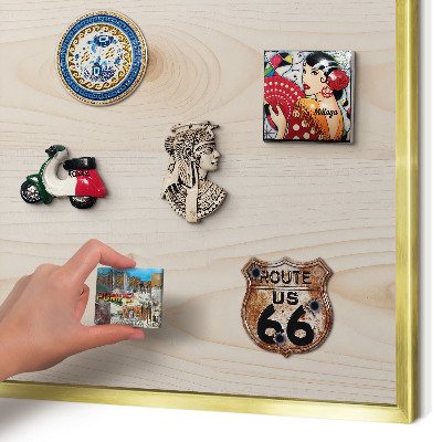 Lavagna magnetica per calamite souvenir in colore oro Modello in legno