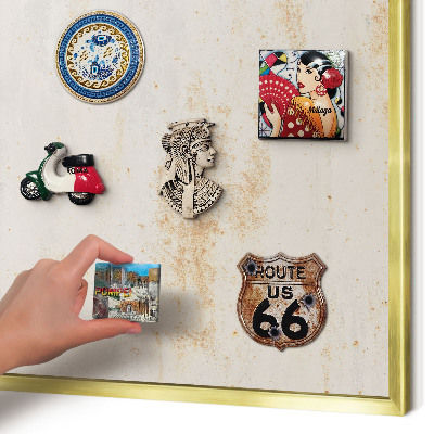 Lavagna magnetica per calamite souvenir in colore oro Texture rugginosa