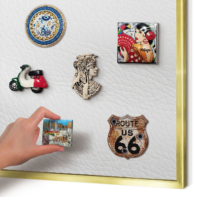 Lavagna magnetica per calamite souvenir in colore oro Elegante soluzione