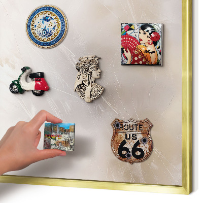 Lavagna magnetica per calamite souvenir in colore oro Leggerezza delicata