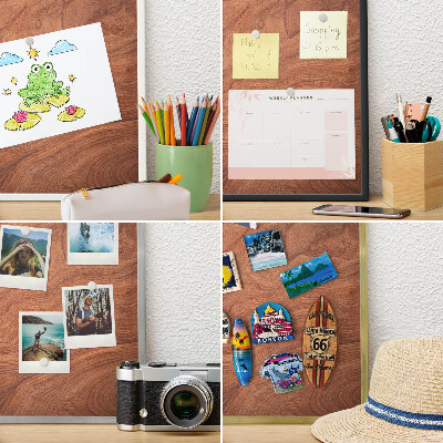 Lavagna per calamite delle vacanze con cornice dorata Venature del legno