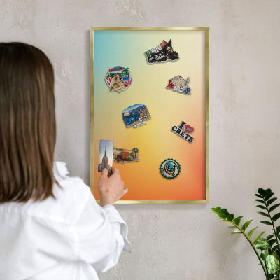 Lavagna magnetica per calamite souvenir in colore oro Transizione di colore