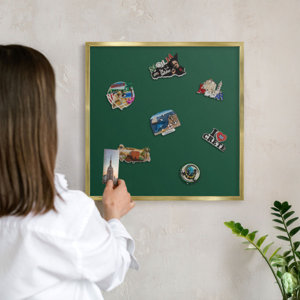 Lavagna magnetica per calamite souvenir in colore oro Verde bottiglia