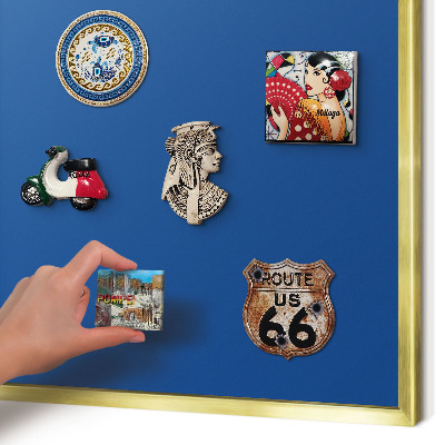 Lavagna magnetica per calamite souvenir in colore oro Blu scuro