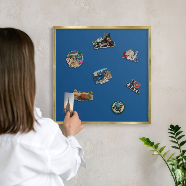 Lavagna magnetica per calamite souvenir in colore oro Blu scuro