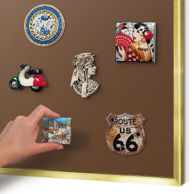 Lavagna magnetica per calamite souvenir in colore oro Marrone castano