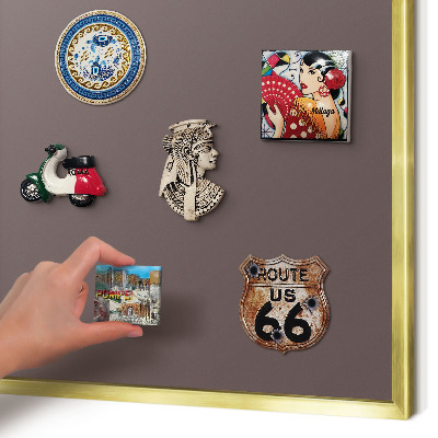 Lavagna magnetica per calamite souvenir in colore oro Marrone sbiadito