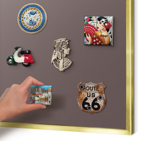 Lavagna magnetica per calamite souvenir in colore oro Marrone sbiadito