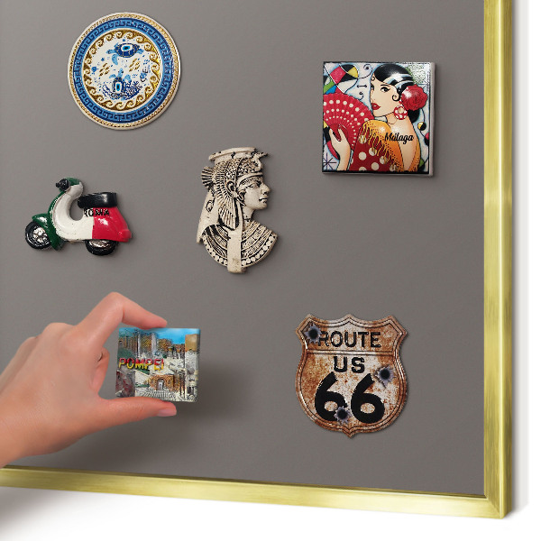 Lavagna magnetica per calamite souvenir in colore oro Grigio scuro