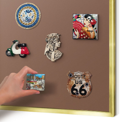 Lavagna magnetica per calamite souvenir in colore oro Colore marrone