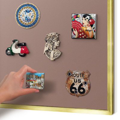 Lavagna magnetica per calamite souvenir in colore oro Marrone pastello