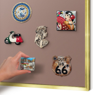 Lavagna magnetica per calamite souvenir in colore oro Marrone pastello