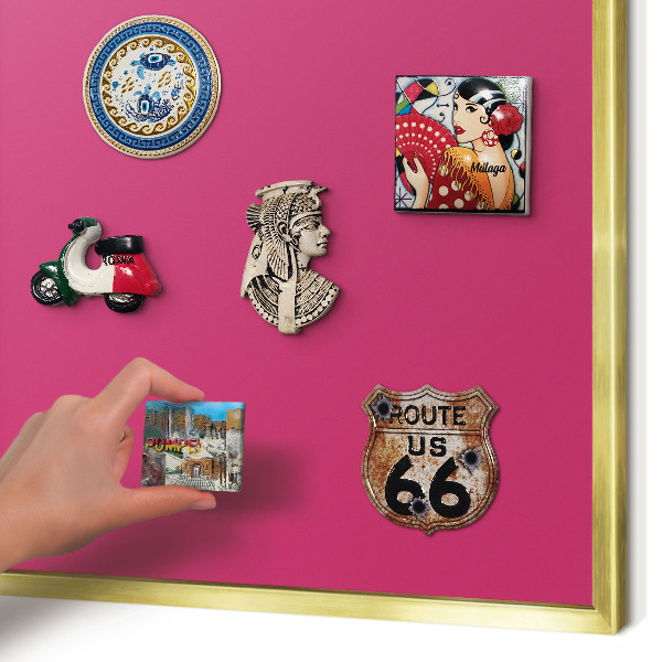 Lavagna magnetica per calamite souvenir in colore oro Rosa intenso