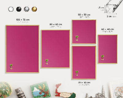 Lavagna magnetica per calamite souvenir in colore oro Rosa intenso