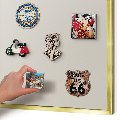 Lavagna magnetica per calamite souvenir in colore oro Pietra calda