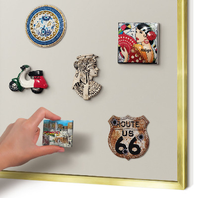 Lavagna magnetica per calamite souvenir in colore oro Pietra calda